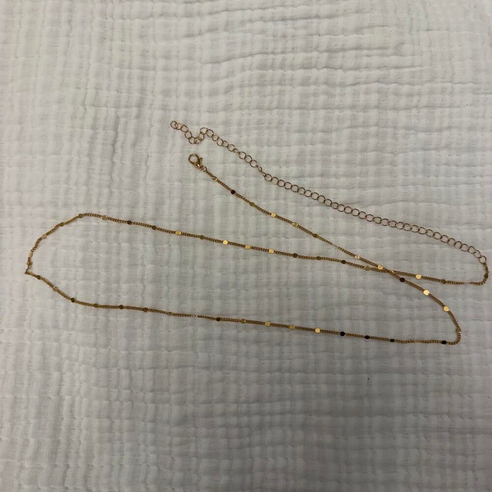 gold disc chain belt / long necklace